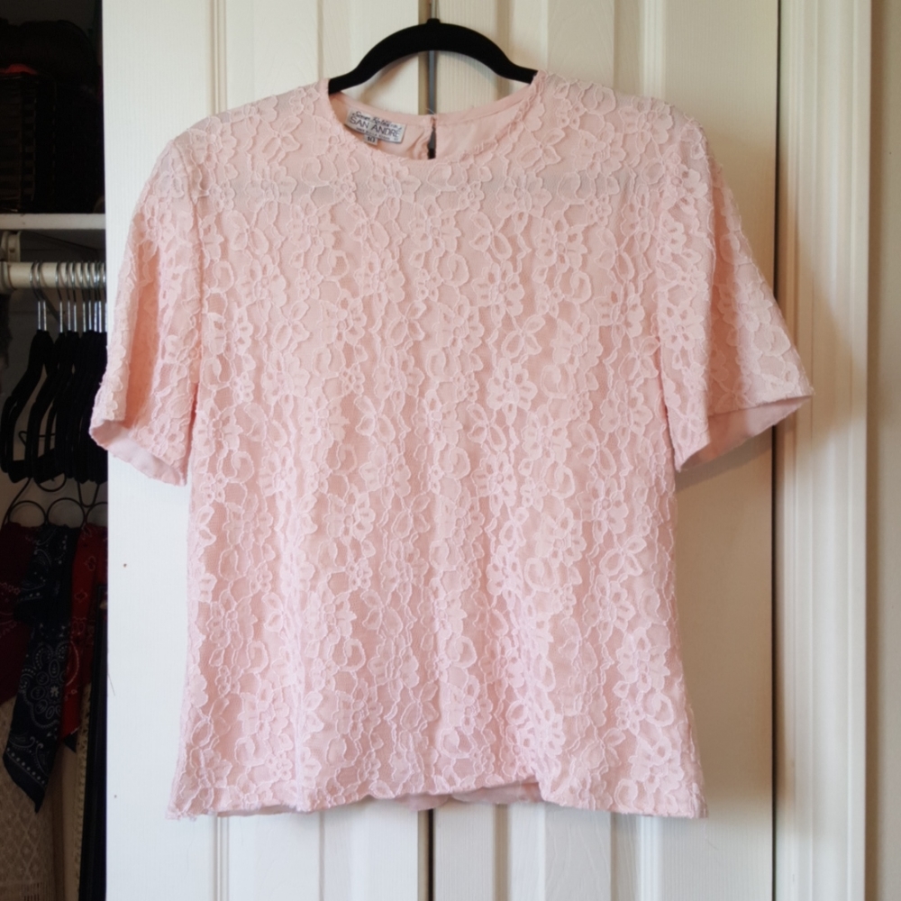 Vintage Pink Lacy Blouse